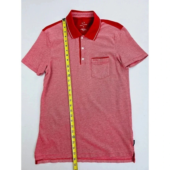 A/X Armani Exchange Size Medium Men's Red Embroidered Pocket Logo S/S Polo - Picture 10 of 12